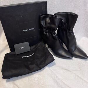 YSL Saint Laurent Etienne Slouchy Leather Boots